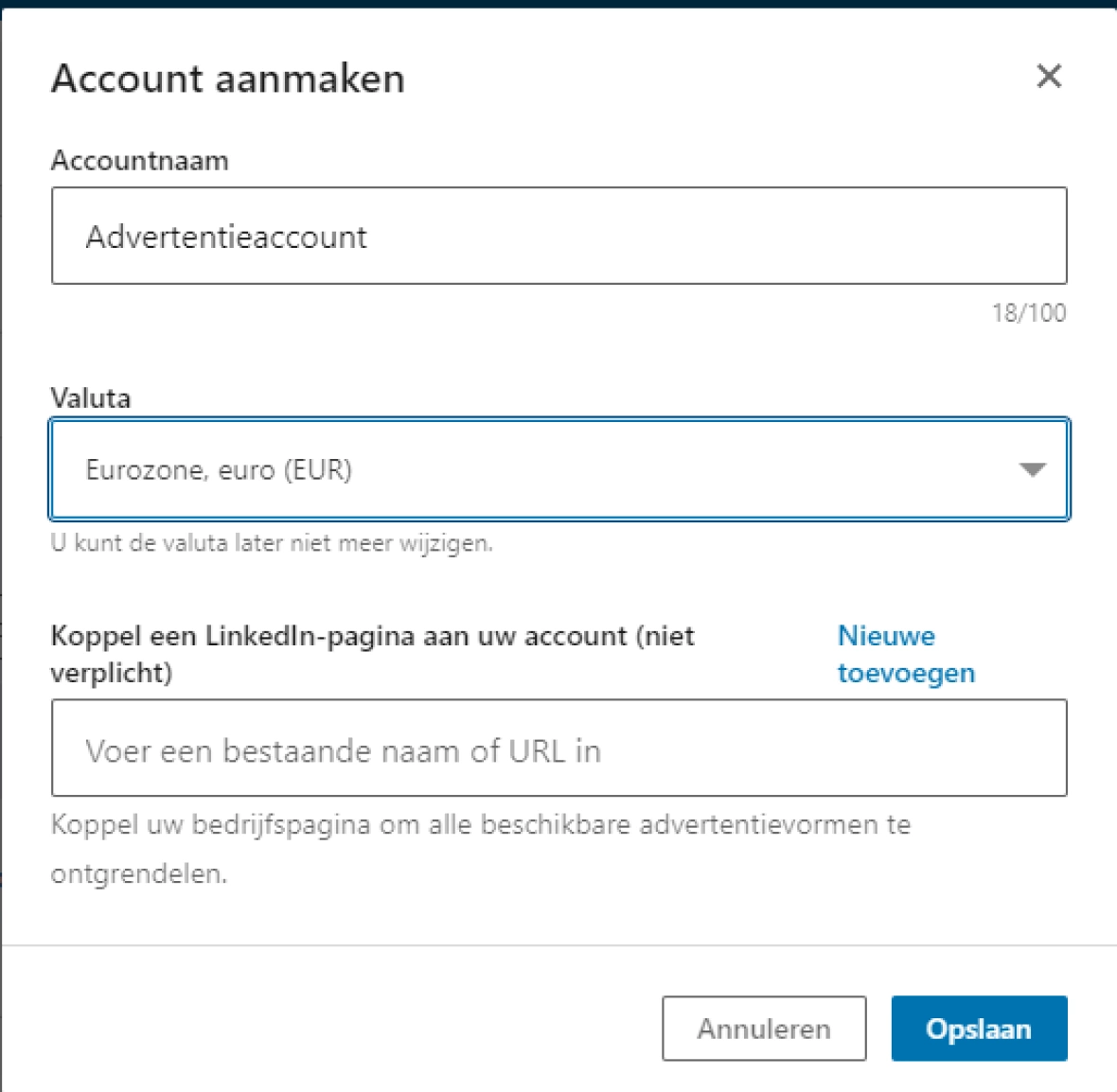 Linkedin advertentie account aanmaken