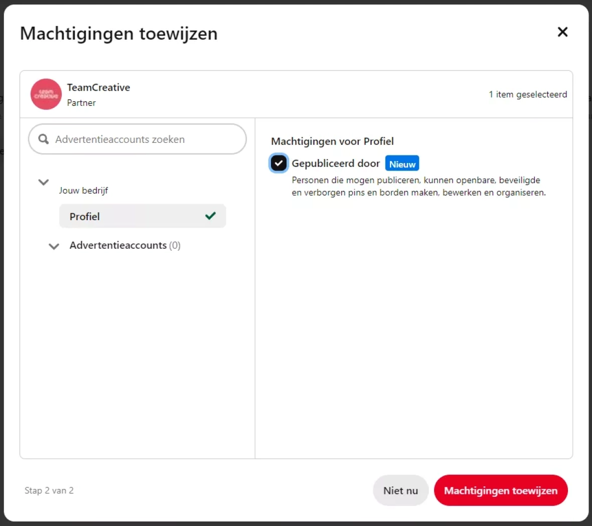 Pinterest machtiging