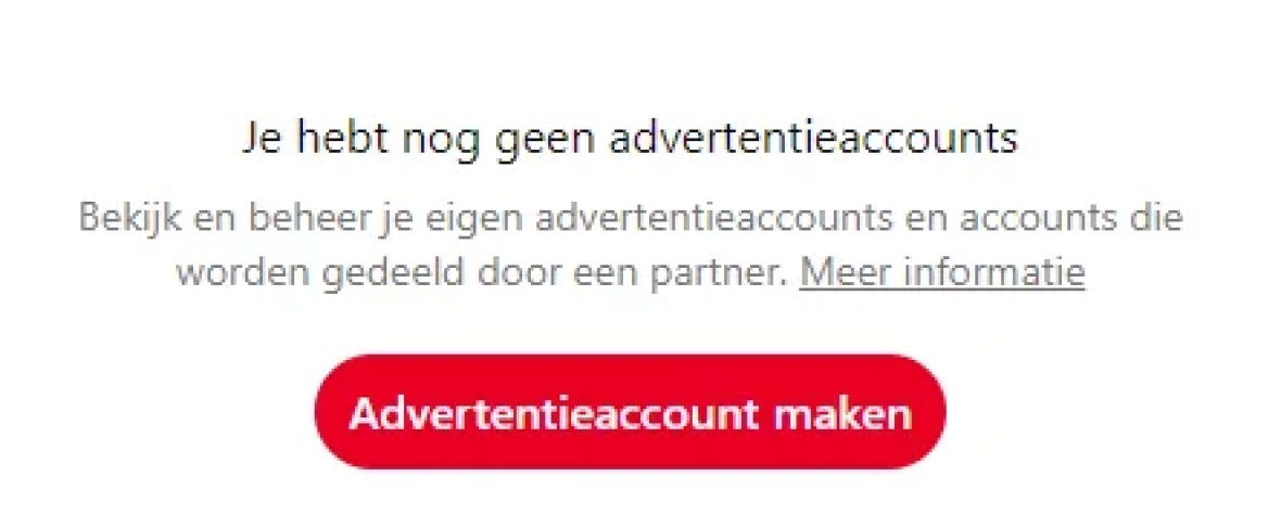 Pinterest knop advertentieaccount