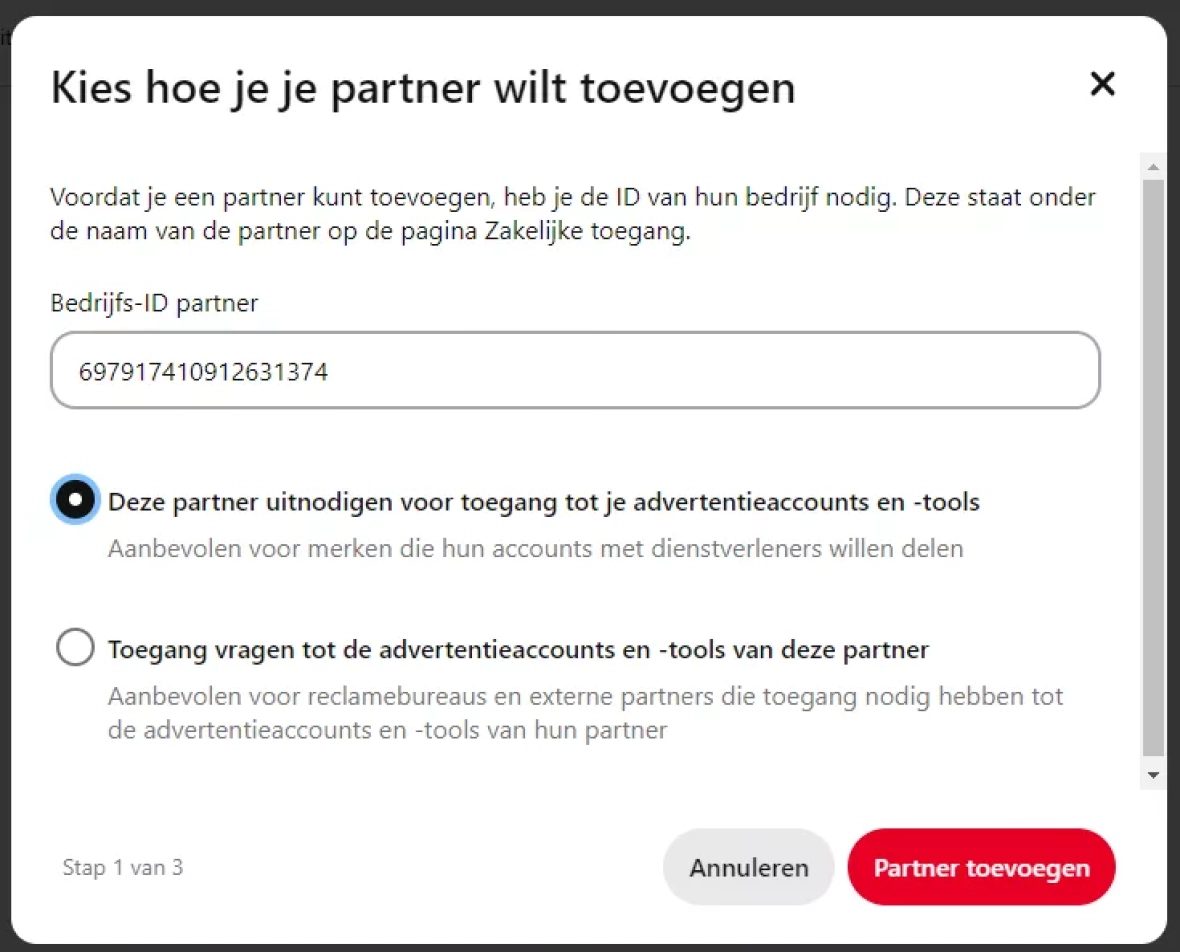 Pinterest toegang verlenen